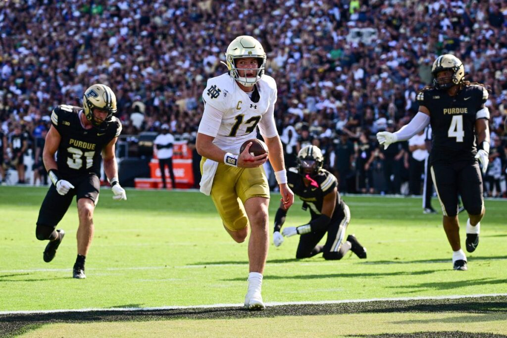 What's the score of the purdue notre dame game​